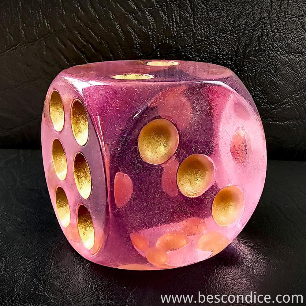 Jumbo Huge Dice 40mm Solid Moonstone Pink 4 Jumbo Huge Dice 40mm Solid Moonstone Pink 4